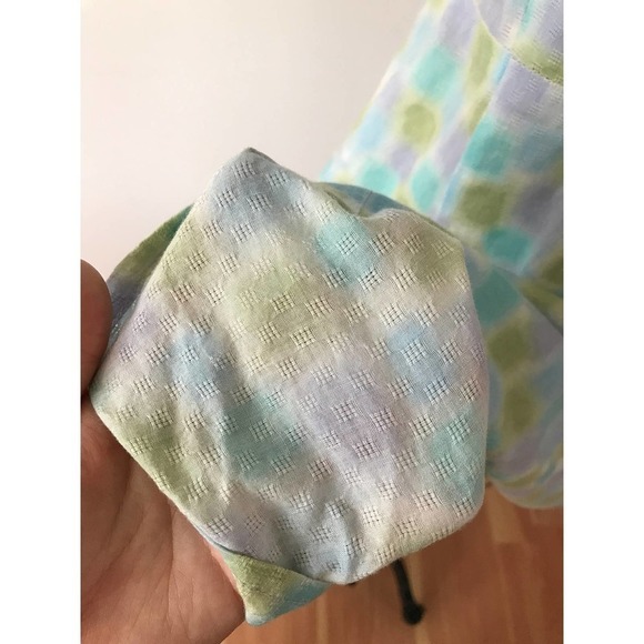 60s Vintage Pastel Splotch Day Dress A Line Floral - Picture 9 of 10